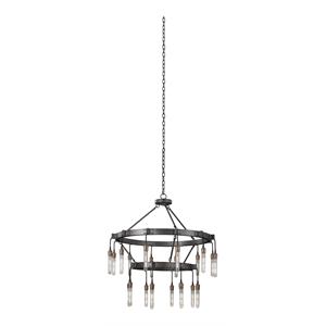 kalco lighting stuyvesant 20-light 2 tiers contemporary brass chandelier in gray