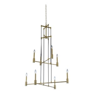 kalco lighting kingston 8-light brass 2-tier foyer chandelier in winter brass