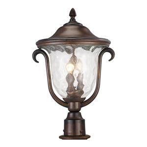 kalco lighting santa barbara 3-light outdoor medium post mount lantern in bronze