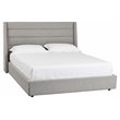 Sunpan Emmit Modern Fabric and Beech Wood King Bed with Espresso Legs in Gray