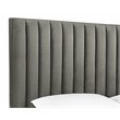 Sunpan Yosi Modern Fabric King Bed with Brown Birch Wood Legs in Gray