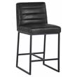 Sunpan Spyros 26&quot Modern Faux Leather Counter Stool in Coal Black