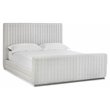 Sunpan Hylan Contemporary Fabric and Stainless Steel Queen Bed in Gray/Silver