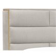 Sunpan Shonda Contemporary Fabric and Stainless Steel King Bed in Silver