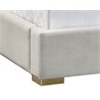 Sunpan Shonda Contemporary Fabric and Stainless Steel King Bed in Silver