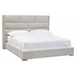 Sunpan Shonda Contemporary Fabric and Stainless Steel King Bed in Silver
