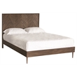 Sunpan Greyson Modern Solid Acacia Wood Queen Bed in Brown/Brass
