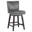 Sunpan Vintage 25.5&quot Modern Faux Leather Swivel Counter Stool in Overcast Gray