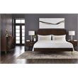 Sunpan Greyson Modern Solid Acacia Wood King Bed in Brown/Brass