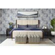 Sunpan Lonnie Modern Fabric and Wood King Bed in Cream/Brown