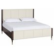 Sunpan Lonnie Modern Fabric and Wood King Bed in Cream/Brown