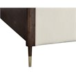 Sunpan Lonnie Modern Fabric and Wood Queen Bed in Cream/Brown