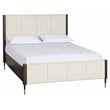 Sunpan Lonnie Modern Fabric and Wood Queen Bed in Cream/Brown