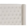 Sunpan Brittany Modern Faux Leather and Plywood King Bed in Cream/Walnut