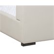 Sunpan Brittany Modern Faux Leather and Plywood King Bed in Cream/Walnut
