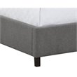 Sunpan Devon Modern Fabric Queen Bed with Solid Rubberwood Legs in Koala Gray