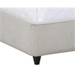 Sunpan Jefferson Modern Fabric King Bed with Rubberwood Legs in Gray/Walnut