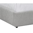 Sunpan Lowe Modern Fabric King Bed with Rubberwood Legs in Gray