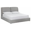 Sunpan Lowe Modern Fabric King Bed with Rubberwood Legs in Gray