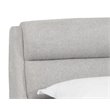 Sunpan Senna Modern Fabric King Bed with Solid Rubberwood Legs in Gray