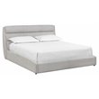 Sunpan Senna Modern Fabric King Bed with Solid Rubberwood Legs in Gray