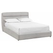 Sunpan Senna Modern Fabric Queen Bed with Solid Rubberwood Legs in Gray