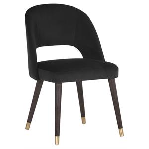 Sunpan Monae 19.25&quot Modern Fabric Dining Chair in Black/Brown
