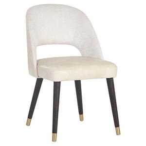 Sunpan Monae 19.25&quot Modern Faux Leather and Fabric Dining Chair in Cream