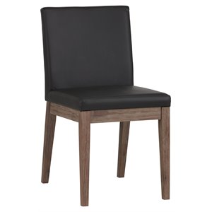Sunpan Branson 19&quot Modern Faux Leather Dining Chair in Dark Gray (Set of 2)