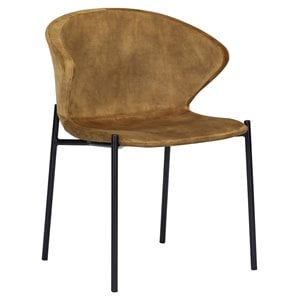 Sunpan Eric 17&quot Modern Fabric Dining Chair in Nono Tapenade Gold (Set of 2)