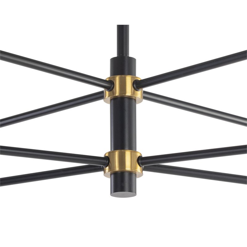 Sunpan Briggs 16-light Modern Metal Chandelier with Bronze Hardware in Black