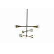 Sunpan Elza 6-light Modern Metal Chandelier with Three Adjustable Arms in Gold