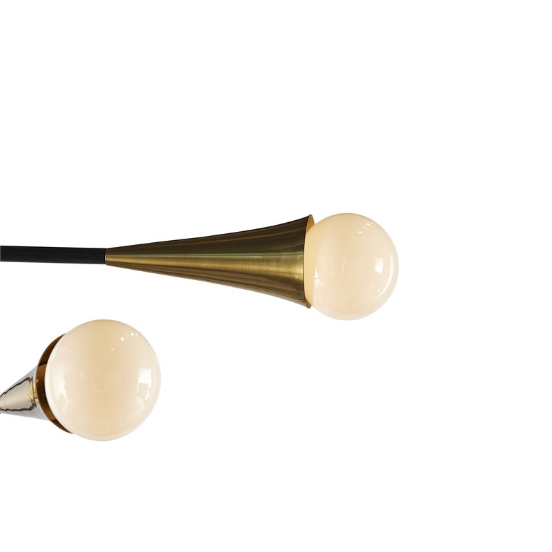 Sunpan Elza 6-light Modern Metal Chandelier with Three Adjustable Arms in Gold