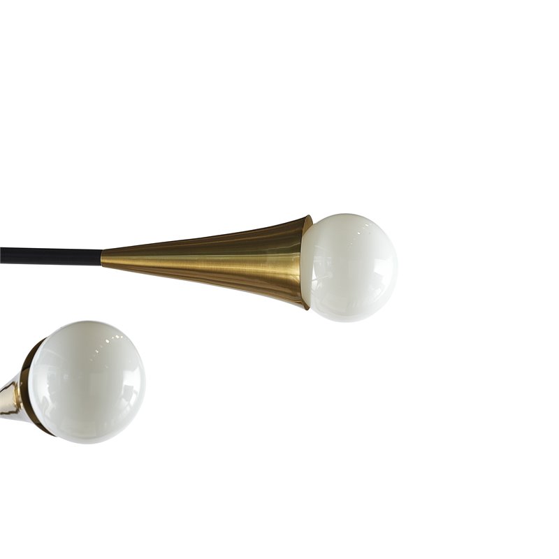 Sunpan Elza 6-light Modern Metal Chandelier with Three Adjustable Arms in Gold