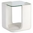 Sunpan Odis 20&quot Modern Glass and Concrete End Table in White