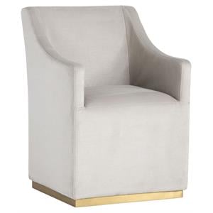 Sunpan Zane 18.5&quot Modern Fabric Wheeled Lounge Chair in Cream