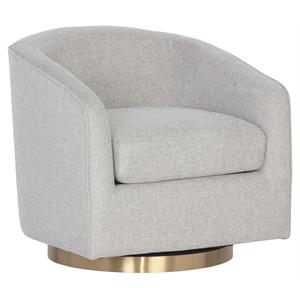 Sunpan Hazel 19&quot Modern Fabric Swivel Lounge Chair in Belfast Heather Gray
