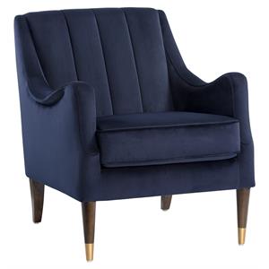Sunpan Patrice 19&quot Transitional Fabric Lounge Chair in Abbington Navy