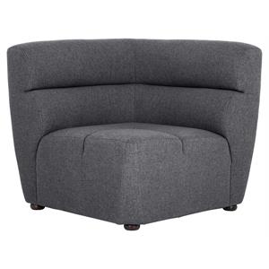 Sunpan Cornell 16.5&quot Modern Fabric Modular Corner Chair in Polo Club Kohl Gray