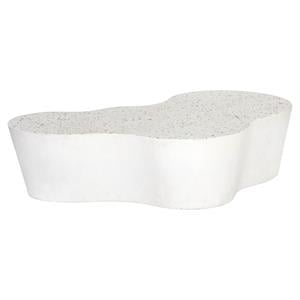 Sunpan Ava 59.5&quot Contemporary Concrete Coffee Table in White