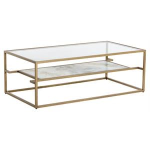Sunpan Mercury 51&quot Rectangular Modern Glass Coffee Table in Clear