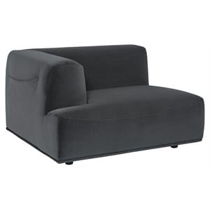 Sunpan Darren 15.5&quot Modern Fabric Modular Left Armchair in Gray