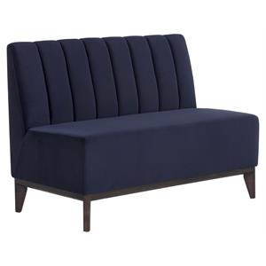 Sunpan Kosovo 18&quot Modern Fabric Modular Banquette Bench in Abbington Navy