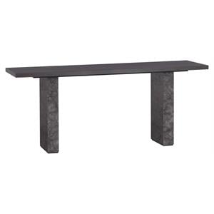 Sunpan Rebel 71&quot Modern Wood Console Table in Gray Marble/Charcoal Gray