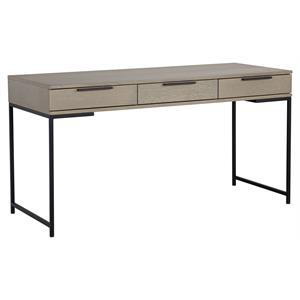 Sunpan Rebel 59&quot Contemporary Wood Desk with 3 Drawers in Gray