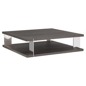 Sunpan Carmella 59&quot Square Contemporary Wood Coffee Table in Brown