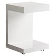 Sunpan Bachelor 16&quot Modern Wood C-shaped End Table in High Gloss White