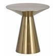 Sunpan Carmel 19&quot Contemporary Stainless Steel Side Table in Yellow Gold