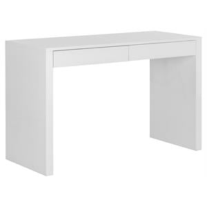 Sunpan Dutad 48&quot Contemporary Wood Desk with 2 Discrete Drawers in White