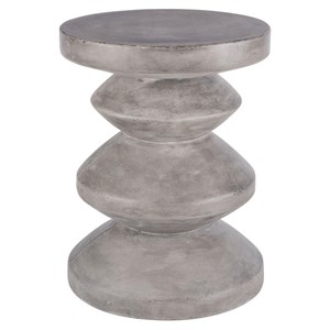 Sunpan Athen 16.5&quot Round Modern Sealed Concrete End Table in Gray